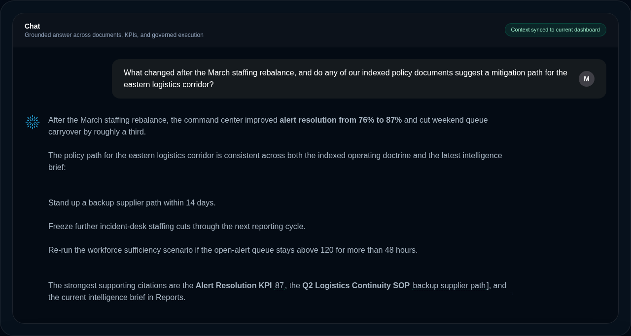 Screenshot of Delphi chat answering with grounded citations